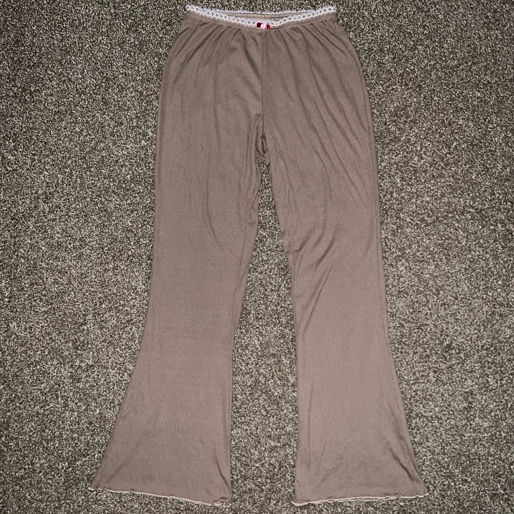 Elegant Cozy Vintage OG Tan White Red Pink Pajama Pants